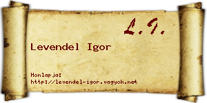 Levendel Igor névjegykártya